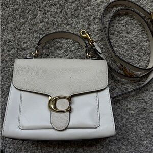 Coach Tabby Top Handle White Leather Handbag